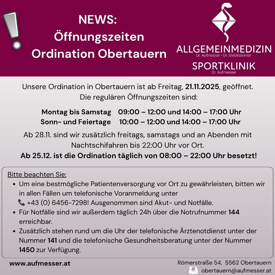 Oeffnungszeiten Obertauern 5